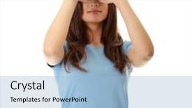  Presentation with binocular - Slide deck featuring teen girl with binocular isolated on white background and a light blue colored foreground