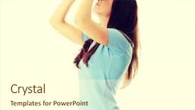  Presentation with binocular - Beautiful presentation theme featuring teen girl with binocular backdrop and a cream colored foreground