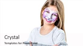  Presentation with teen girl - Cool new presentation theme with teen girl with cat backdrop and a white colored foreground