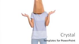  Presentation with paper bag - Colorful slide set enhanced with teen-girl-with-paper-bag backdrop and a white colored foreground