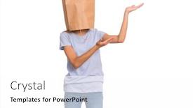  Presentation with paper bag - Slide set with teen-girl-with-paper-bag background and a white colored foreground