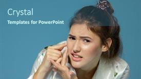  Presentation with teen girl - Colorful slide deck enhanced with teen-girl-with-problem-skin backdrop and a teal colored foreground