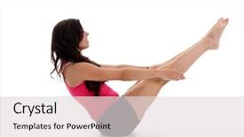  Presentation with teen - Presentation design consisting of teen girl working out on a white background background and a light gray colored foreground