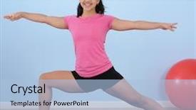  Presentation with teen girl tech - Colorful PPT theme enhanced with teen girl working out in the gym backdrop and a light blue colored foreground