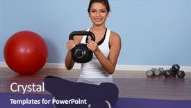  Presentation with teen girl - Presentation consisting of teen-girl-working-out background and a violet colored foreground