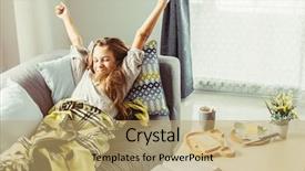  Presentation with evaluation of 5 years old boy - Amazing slide deck having teen girl wrapped in blanket backdrop and a coral colored foreground