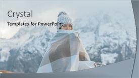  Presentation with hiking mountain - Presentation enhanced with teen-girl-wrapped-in-plaid background and a lemonade colored foreground