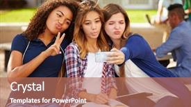  Presentation with high school students - Colorful presentation enhanced with teen girls - female high school students taking backdrop and a coral colored foreground