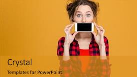  Presentation with mouth - Amazing presentation theme having teen girls - portrait of a young woman backdrop and a gold colored foreground