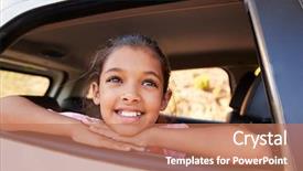  Presentation with black girl sexy fashionable mulatto - Audience pleasing PPT theme consisting of teen girls - young black girl looking up backdrop and a coral colored foreground