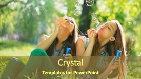  Presentation with teen girls - Theme with teen girls having fun outdoor background and a tawny brown colored foreground