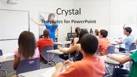  Presentation with high-school - PPT theme enhanced with high school teacher taking class background and a white colored foreground