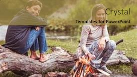  Presentation with summer camp - Slide set enhanced with teen-in-the-camp background and a gold colored foreground