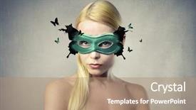  Presentation with butterfly - PPT theme with teen insecurities - beautiful woman holding a butterfly background and a coral colored foreground