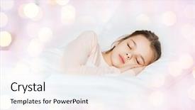  Presentation with teen girl - PPT theme consisting of teen love - girl sleeping in bed background and a white colored foreground