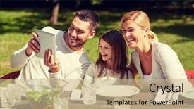  Presentation with home garden - Colorful PPT layouts enhanced with teen parenting - family technology home and people backdrop and a soft green colored foreground