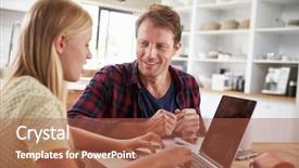  Presentation with daughter - Presentation design featuring teen parenting - father and daughter using laptop background and a red colored foreground