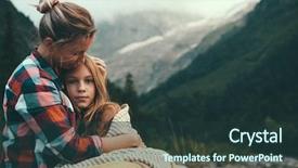  Presentation with mom daughter - Beautiful slide set featuring teen parenting - mom with daughter wrapped backdrop and a tawny brown colored foreground