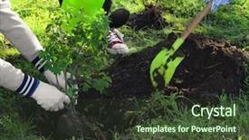  Presentation with tree planting - Audience pleasing slide deck consisting of teen plant - young volunteers planting tree backdrop and a tawny brown colored foreground