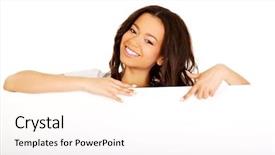  Presentation with teen - Amazing presentation theme having teen pointing on blank board backdrop and a  colored foreground