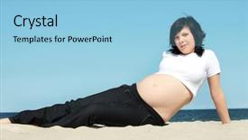  Presentation with pregnant - Beautiful slides featuring teen pregnancy - beautiful pregnant woman relaxing backdrop and a light blue colored foreground