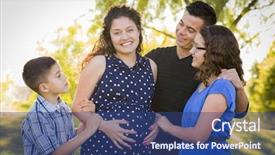  Presentation with hispanic pregnant - PPT layouts featuring teen pregnancy - happy attractive hispanic family background and a ocean colored foreground