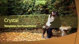  Presentation with sad - Amazing presentation theme having teen problems - sad female couple in beautiful backdrop and a tawny brown colored foreground