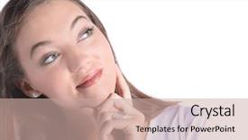  Presentation with decision - Beautiful presentation theme featuring teen rules - attractive young woman deliberates backdrop and a  colored foreground