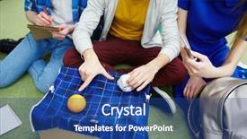  Presentation with student - Beautiful PPT theme featuring teen rules - clever student explaining his groupmates backdrop and a ocean colored foreground