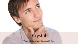  Presentation with decision - Audience pleasing PPT theme consisting of teen rules - handsome young man deliberates backdrop and a  colored foreground