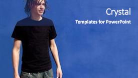  Presentation with punk - PPT theme consisting of teen rules - punk rocker against blue wall background and a ocean colored foreground