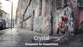  Presentation with alternative - Theme having teen smoking - seated woman wearing alternative clothes background and a dark gray colored foreground