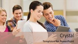  Presentation with teamwork school - PPT theme enhanced with teen social - education high school teamwork background and a  colored foreground