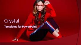  Presentation with youth - Slide deck with teen-style-beautiful-female-model background and a wine colored foreground