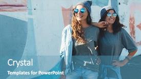  Presentation with tshirt - Colorful presentation theme enhanced with teen urban clothing style same backdrop and a teal colored foreground