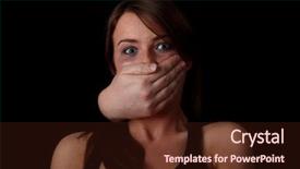  Presentation with violence woman - Beautiful slides featuring teen violence - abused young woman over black backdrop and a wine colored foreground