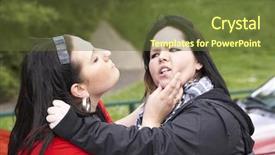  Presentation with violence women - Audience pleasing PPT theme consisting of teen violence - two young women fighting backdrop and a tawny brown colored foreground