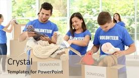 Presentation with teen - Colorful theme enhanced with teen volunteers collecting donation backdrop and a lemonade colored foreground