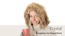  Presentation with milk tea - Slides consisting of teen winter girl with heart shaped red cup of hot drink tea coffee or milk background and a soft green colored foreground