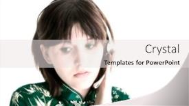  Presentation with teen - Beautiful slide deck featuring teen with concerned expression wearing headset backdrop and a lemonade colored foreground