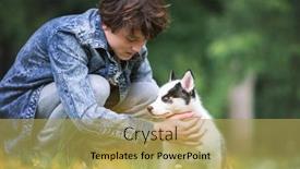  Presentation with teen - Amazing presentation having teen-with-white-dog-puppy backdrop and a yellow colored foreground