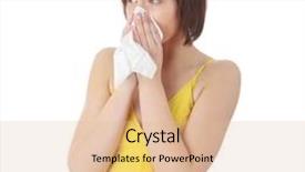  Presentation with allergy - Beautiful PPT theme featuring teen woman with allergy isolated on white background backdrop and a lemonade colored foreground