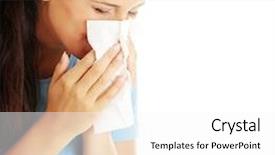  Presentation with allergy - PPT layouts with teen woman with allergy background and a white colored foreground