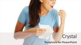  Presentation with allergy - Cool new slide deck with teen woman with allergy or cold isolated on white background backdrop and a light gray colored foreground