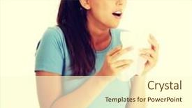  Presentation with allergy - Audience pleasing presentation theme consisting of teen woman with allergy or cold backdrop and a cream colored foreground