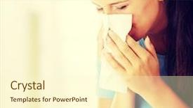  Presentation with allergy - Theme having teen woman with allergy or cold background and a cream colored foreground
