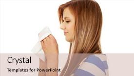  Presentation with allergy - Theme consisting of teen woman with allergy or cold background and a coral colored foreground