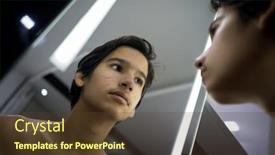  Presentation with skin - PPT layouts enhanced with teenage-boy-checking-his-skin background and a tawny brown colored foreground