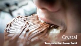  Presentation with chocholate - PPT theme having teenage-boy-close-up-eating background and a violet colored foreground
