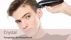  Presentation with razor - Amazing presentation theme having teenage-boy-cuts backdrop and a lemonade colored foreground